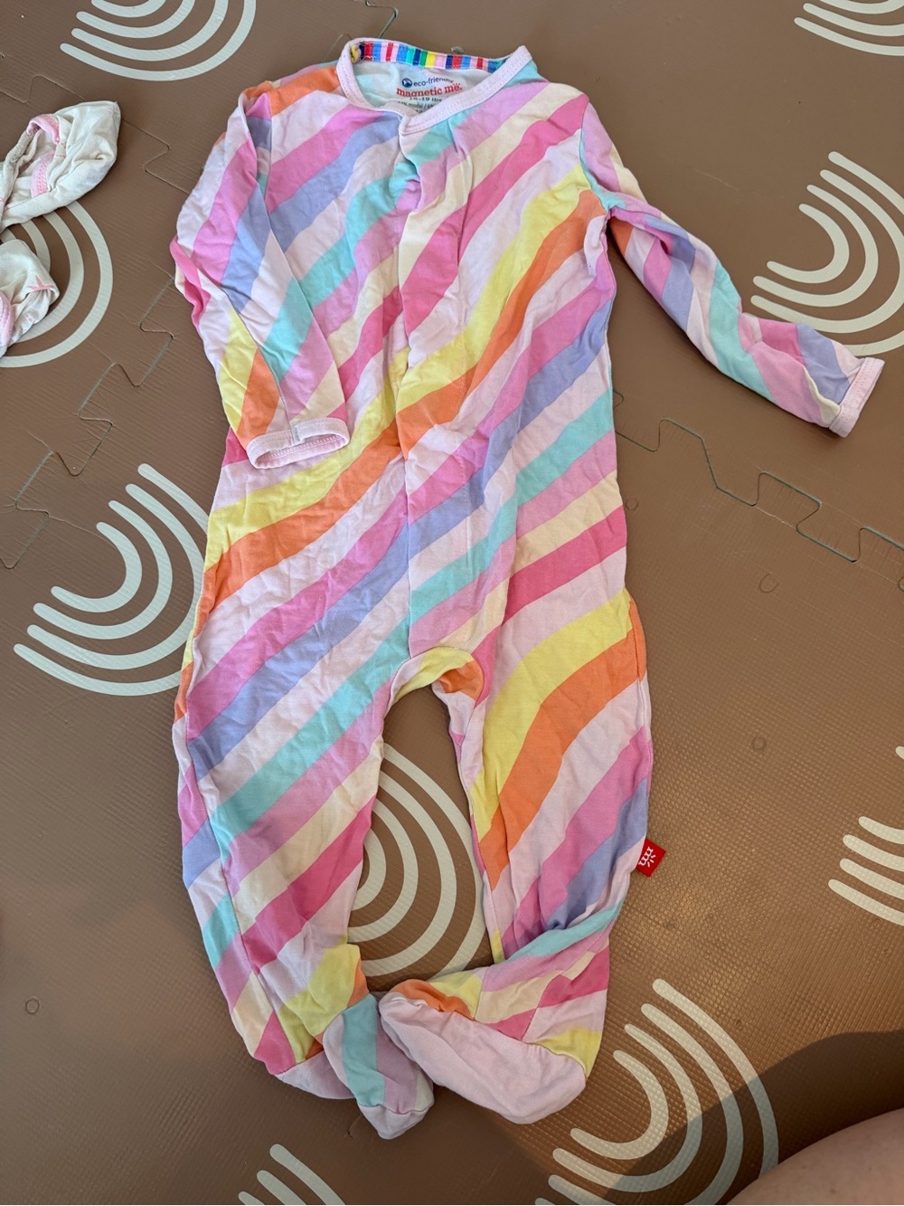 Magnetic Me Pastel Rainbow Stripe Footed One-Piece